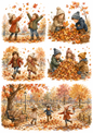 Sticker Sheet / Greeting Card – Autumn Childhood Memories Collage Cat. No. 10113