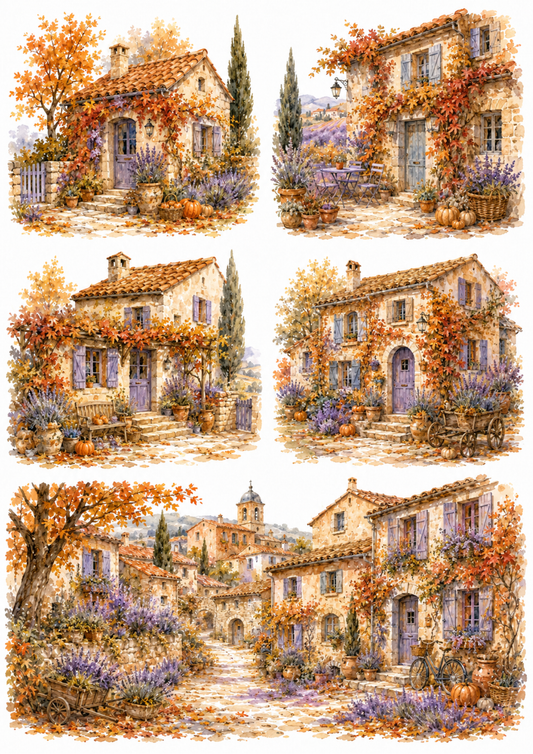 Sticker Sheet / Greeting Card – Beautiful Provence Collage Cat. No. 10114