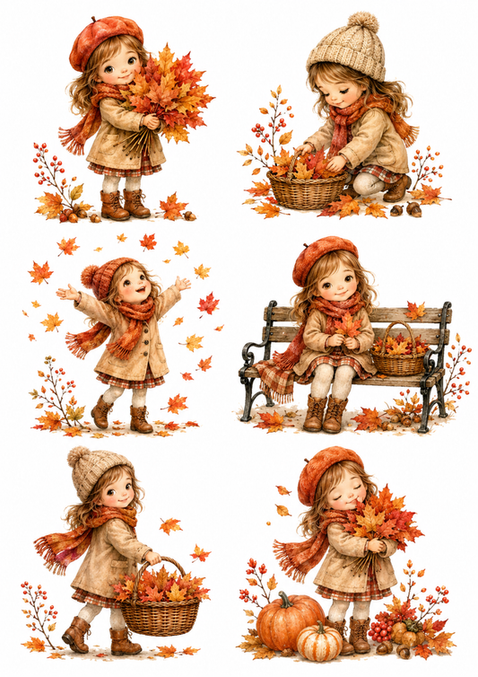 Sticker Sheet / Greeting Card – Day at Autumn Park Collage Cat. No. 10145