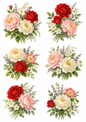 Sticker Sheet / Greeting Card – Sweet Roses Bouquet Collage Cat. No. 10161