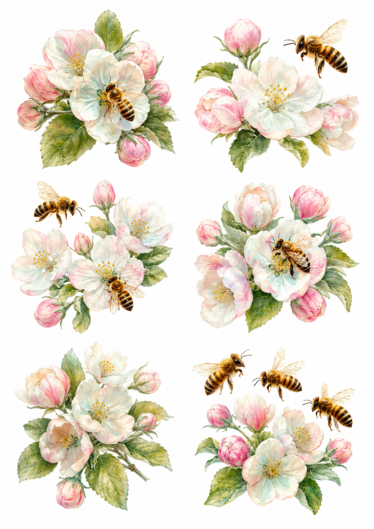 Sticker Sheet / Greeting Card – Bloomig Appe Tree Collage Cat. No. 10163