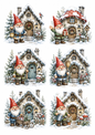Sticker Sheet / Greeting Card – Little Gnome's Christmas House Collage Cat. No. 10175