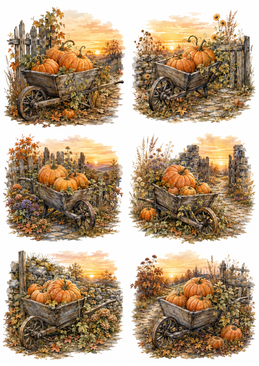 Sticker Sheet / Greeting Card – Halloween Pumpkins Collage Cat. No. 10182