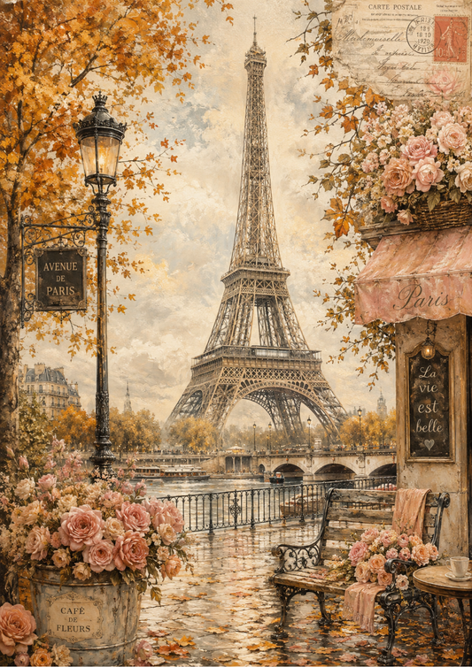 Sticker Sheet / Greeting Card – Autumn in the Paris Full Cat. No. 10195