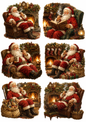 Sticker Sheet / Greeting Card – Santa's Relax Collage Cat. No. 10222