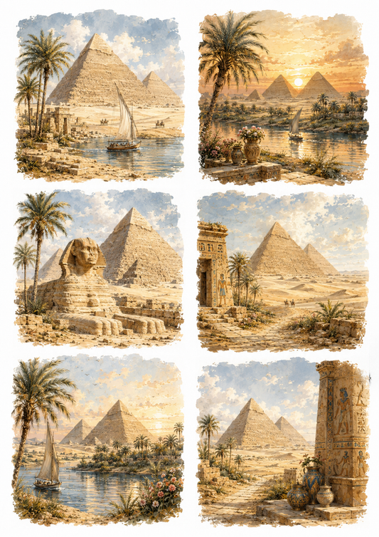 Sticker Sheet / Greeting Card – Ancient Egipt Collage Cat. No. 10225