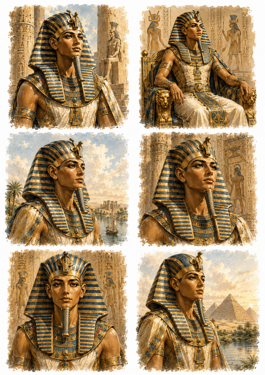 Sticker Sheet / Greeting Card – Pharaoh of Egypt Collage Cat. No. 10226