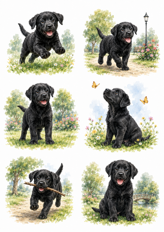 Sticker Sheet / Greeting Card – Cute Lab Puppy Collage Cat. No. 10239