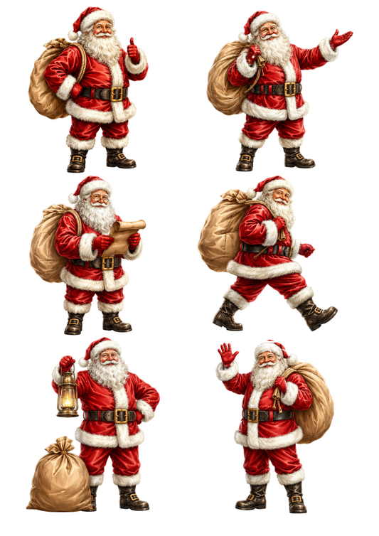 Sticker Sheet / Greeting Card – Santa Clause Collage Cat. No. 10258