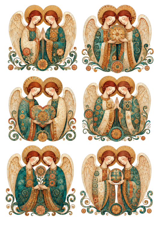 Sticker Sheet / Greeting Card – Ornate Angel Collage Cat. No. 10261