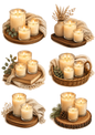 Sticker Sheet / Greeting Card – Decorative Candles Set Collage Cat. No. 10262