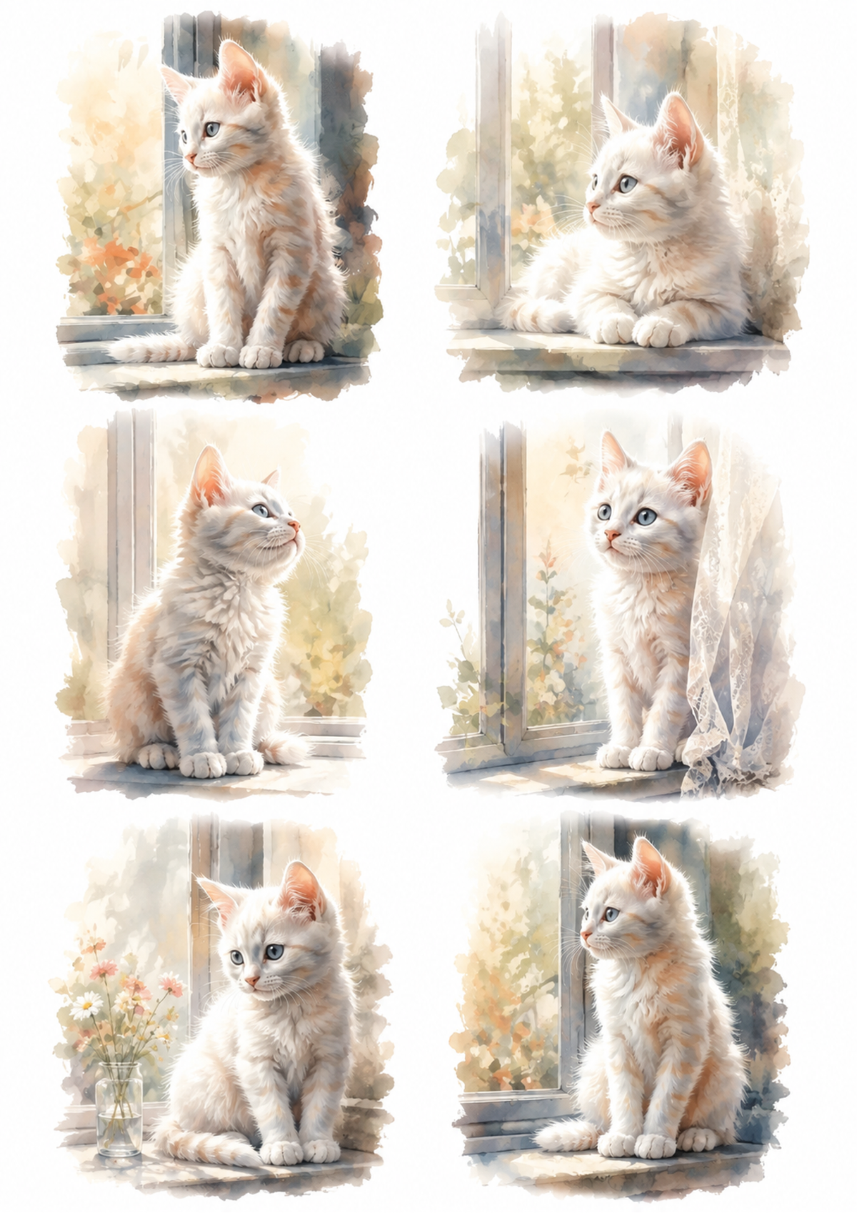 Sticker Sheet / Greeting Card – Cute Little Cat Collage Cat. No. 10263