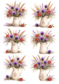 Sticker Sheet / Greeting Card – Summer Bouquet Vase Collage Cat. No. 10287