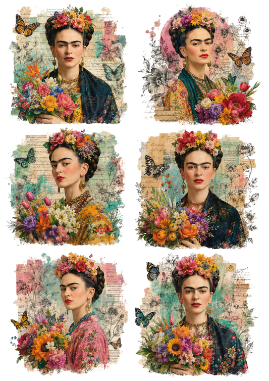 Sticker Sheet / Greeting Card – Frida Kahlo Portrait Collage Cat. No. 10292