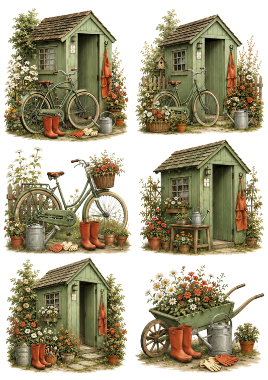 Sticker Sheet / Greeting Card – Garden Shead Collage Cat. No. 10295