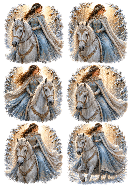 Sticker Sheet / Greeting Card – Beautiful Princess Ride Collage Cat. No. 10302