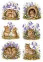 Sticker Sheet / Greeting Card – Mouse Family Nest Collage Cat. No. 10315