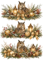 Sticker Sheet / Greeting Card – Snowy Owl Christmas Garlands Collage Cat. No. 10362