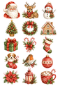 Sticker Sheet / Greeting Card – Christmas Elements Collage Cat. No. 10402