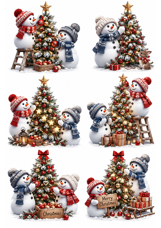 Sticker Sheet / Greeting Card – Let's Decorate Christmas Tree Collage Cat. No. 10424