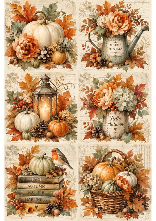 Sticker Sheet / Greeting Card – Autumn Pumpkin Full Cat. No. 10430