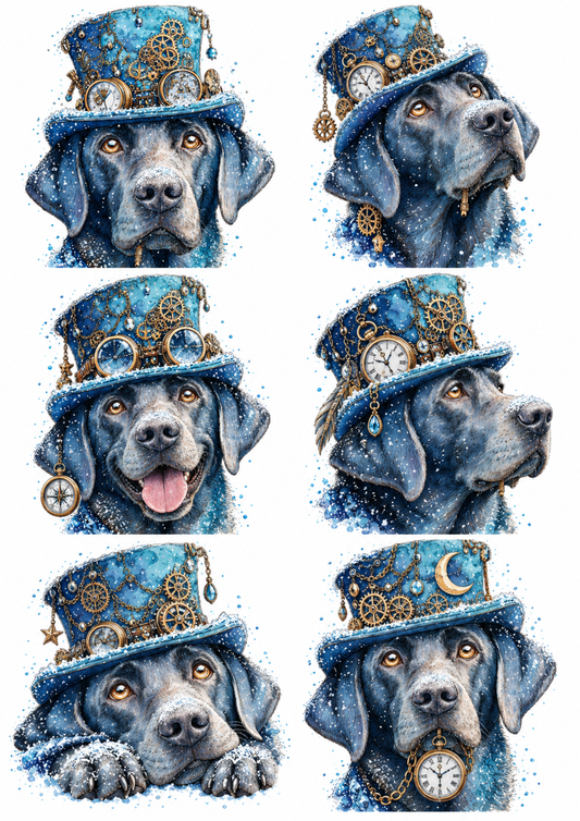 Sticker Sheet / Greeting Card – Steampunk Lab Collage Cat. No. 10435