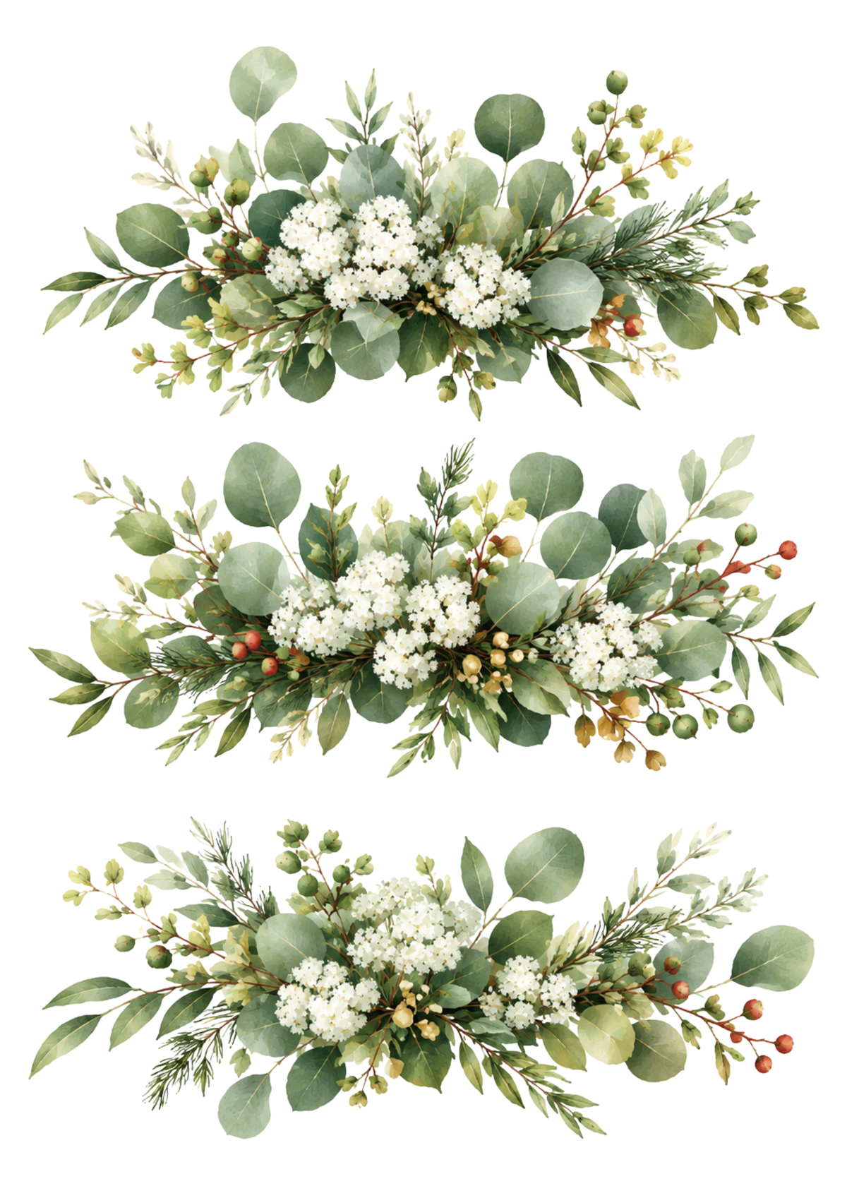 Sticker Sheet / Greeting Card – Botanical Greenery Collage Cat. No 10445