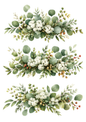 Sticker Sheet / Greeting Card – Botanical Greenery Collage Cat. No 10445