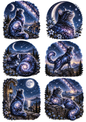 Sticker Sheet / Greeting Card – Galactic Cat Collage Cat. No 10463