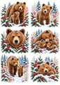 Sticker Sheet / Greeting Card – Winter Bear Scene Collage Cat. No 10470