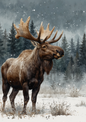 Sticker Sheet / Greeting Card – Winter Majestic Moose Full Cat. No 10480