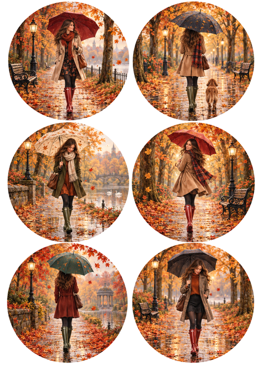 Sticker Sheet / Greeting Card – Autumn in Paris Collage Cat. No 10501