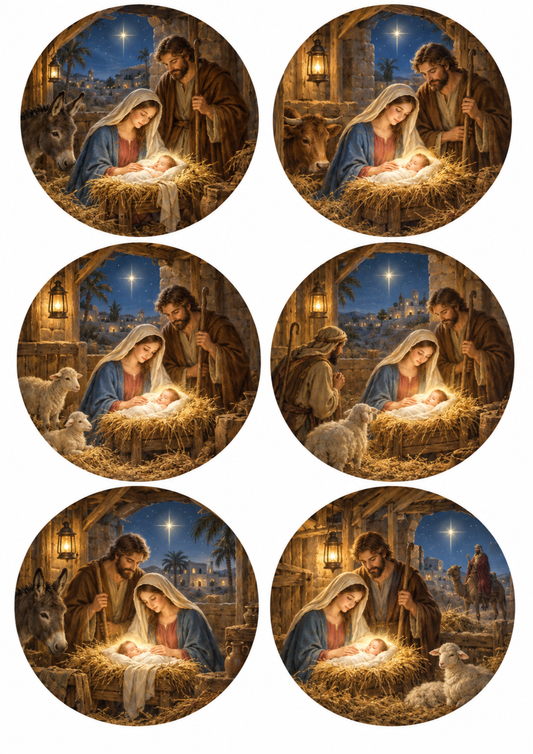 Sticker Sheet / Greeting Card – Nativity Scene Collage Cat. No 10504