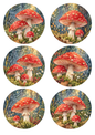 Sticker Sheet / Greeting Card – Forest Toadstools Circles Collage Cat. No 10525