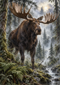 Sticker Sheet / Greeting Card – Woodland Majestic Moose Full Cat. No 10542