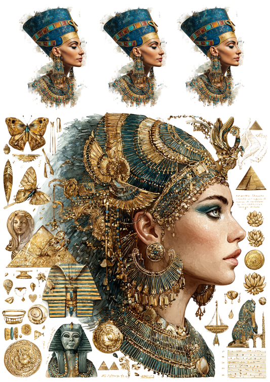 Sticker Sheet / Greeting Card – Queen of Ancient Egypt Collage Cat. No 10564