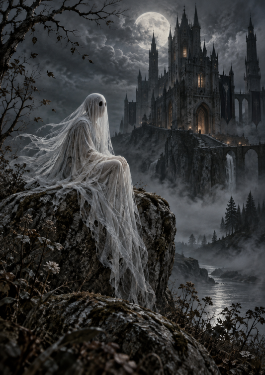 Sticker Sheet / Greeting Card – The Ghost of Moonlit Castle Full Cat. No 10572