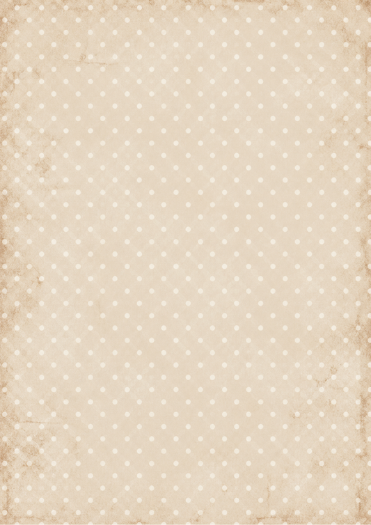 Sticker Sheet / Greeting Card – Vintage Beige Polka-Dot Background Full Cat. No 10586