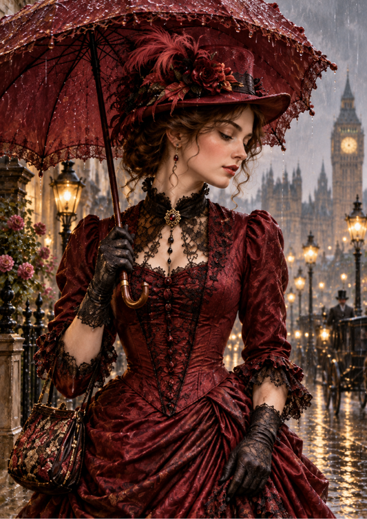 Sticker Sheet / Greeting Card – Victorian Rain by the Thames Full Cat. No 10589