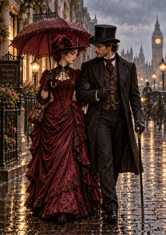 Sticker Sheet / Greeting Card – Victorian Romance Beneath Big Ben Full Cat. No 10590