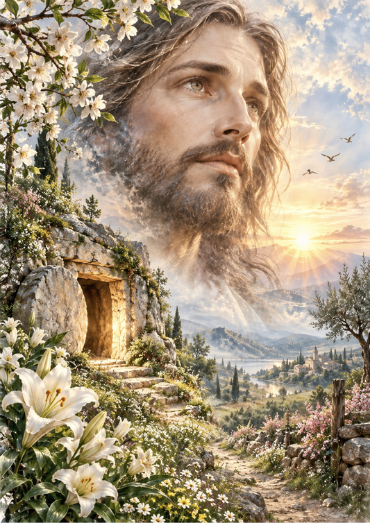 Sticker Sheet / Greeting Card – Resurrection Dawn Over the Valley Full Cat. No 10604