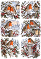 Sticker Sheet / Greeting Card – Watercolour Robin Winter Vignettes Collage Cat. No 10619