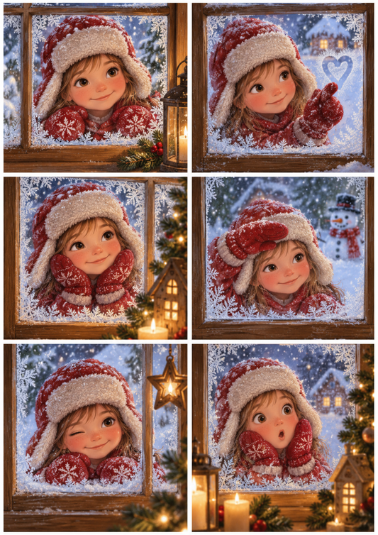 Sticker Sheet / Greeting Card – Winter Window Little Wonder Collage Cat. No 10637