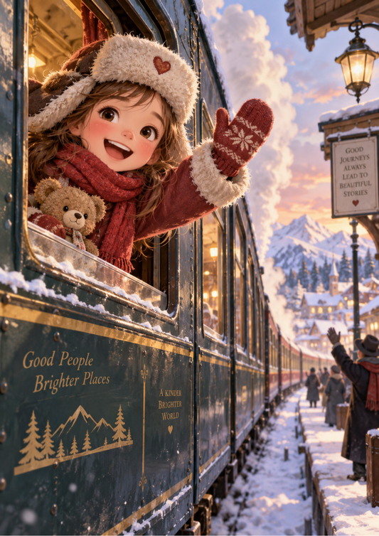 Sticker Sheet / Greeting Card – Winter Train Farewell Full Cat. No 10645