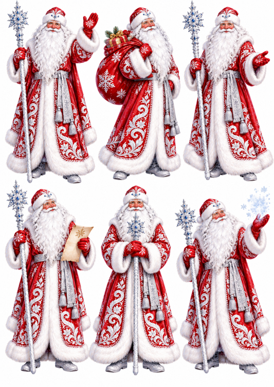 Sticker Sheet / Greeting Card – Traditional Father Frost Christmas Collage Cat. No 10668