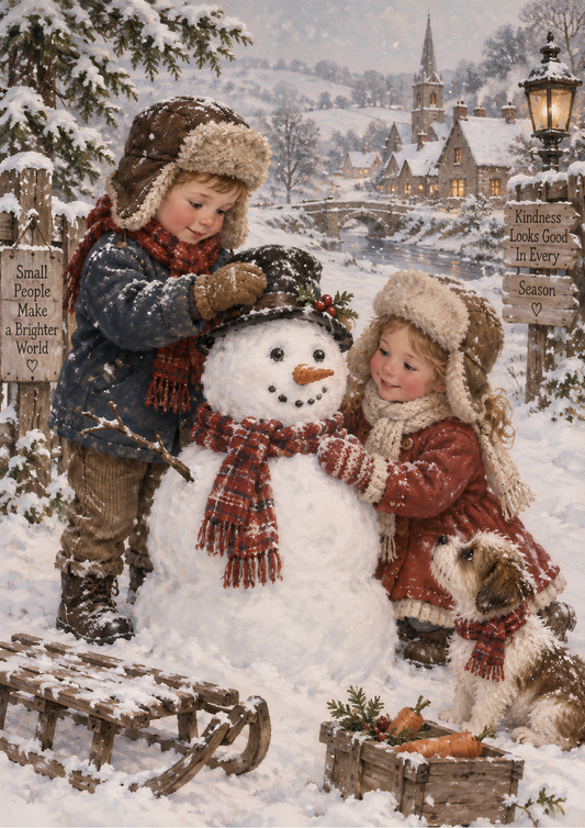 Sticker Sheet / Greeting Card – Let's Make a Snowman Full Cat. No 10692