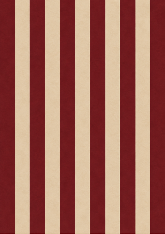 Sticker Sheet / Greeting Card – Vintage Burgundy and Cream Stripes Background Full Cat. No 10721