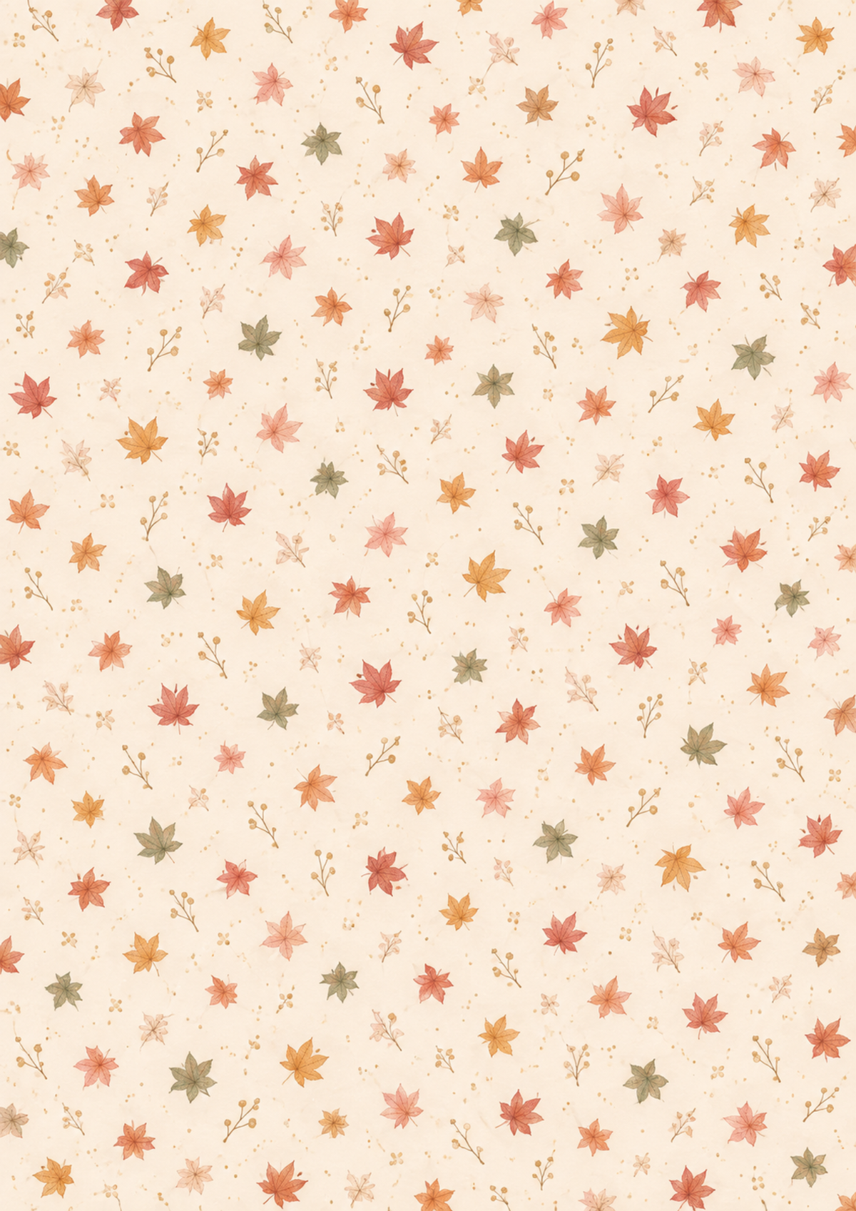 Sticker Sheet / Greeting Card – Autumn Maple Leaf Pattern Background Full Cat. No 10729