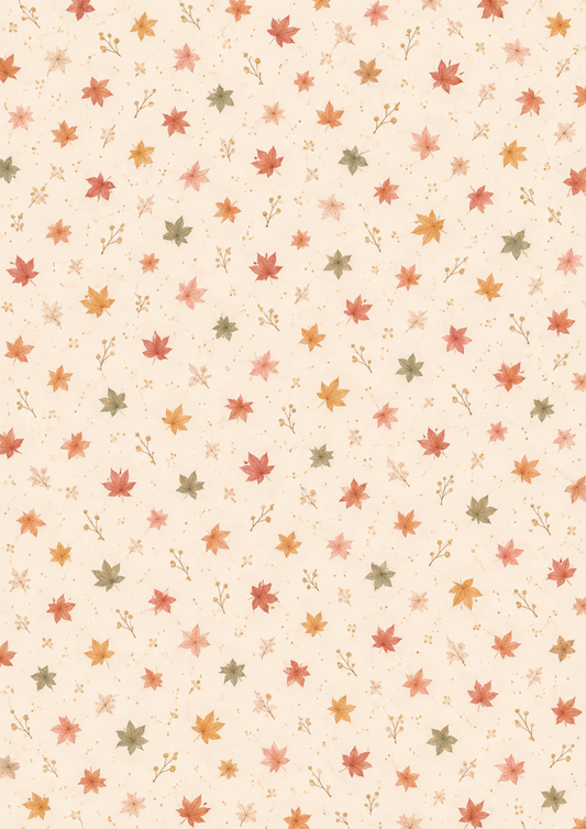 Sticker Sheet / Greeting Card – Autumn Maple Leaf Pattern Background Full Cat. No 10729