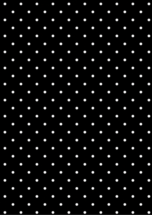 Sticker Sheet / Greeting Card – Classic Black and White Polka Dots Background Cat. No 10730